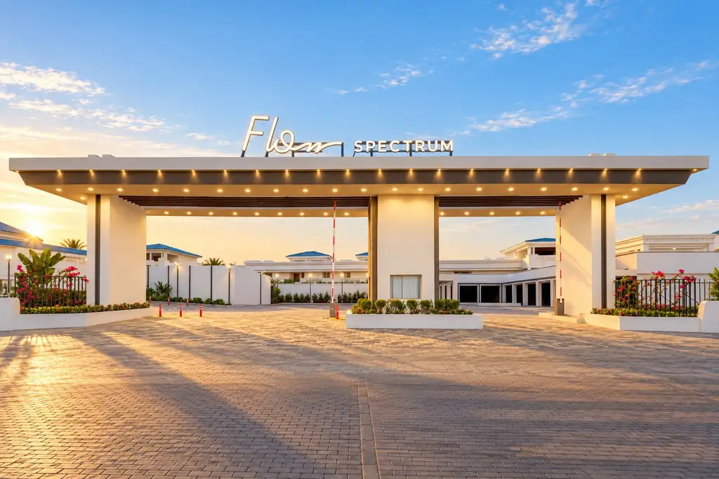 KI-Illustration: Einfahrt im Flow Spectrum Resort Sahl Hasheesh