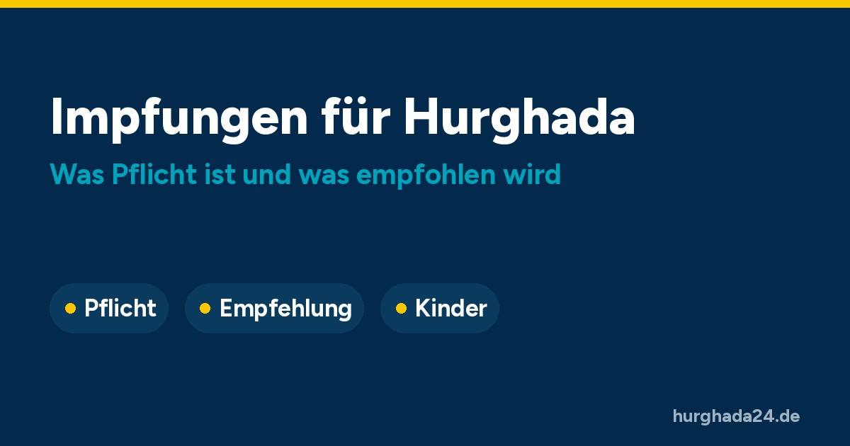Grafik mit dem Titel Impfungen für Hurghada und den Stichworten Pflicht, Empfehlung und Kinder