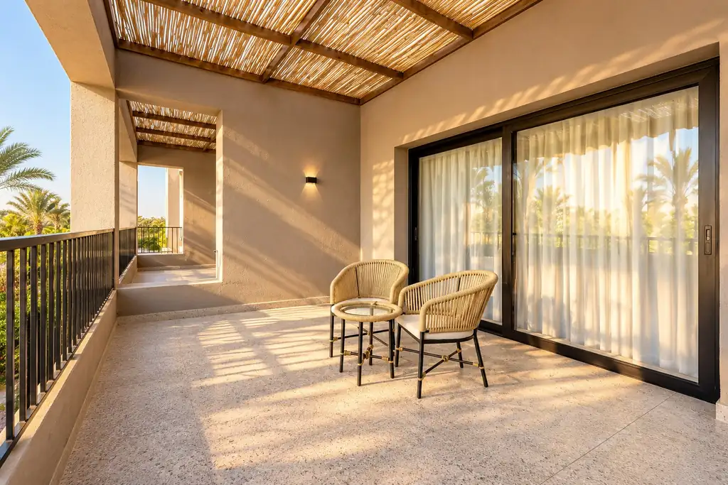 KI-Illustration: Balkon im Sentido Naga Bay